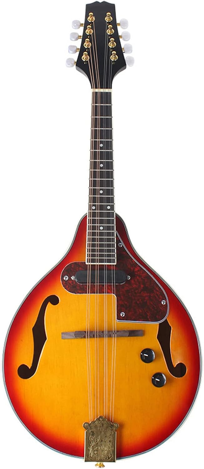 Mandolin Instrument Electric, Sunset Color Mandolin Strings Cloth Music Instruments For Adults with 3 meters Cable for Beginner Adults Teens Adults