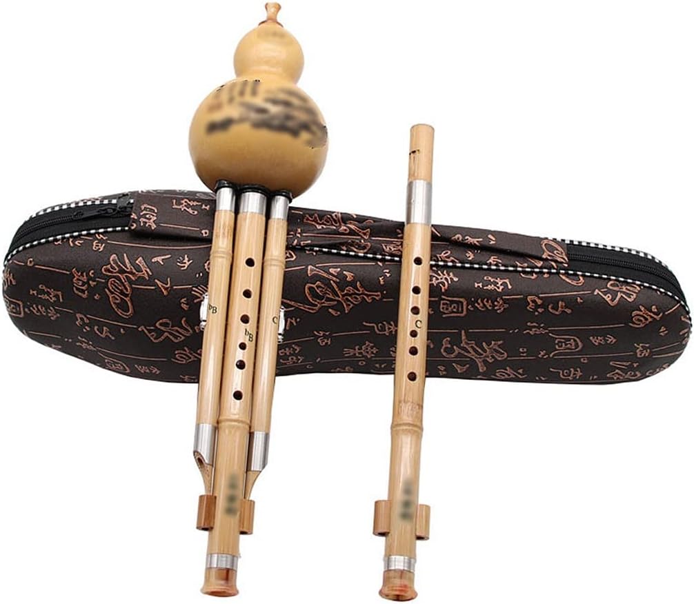 Mobkid Hulusi Musical Instrument Ethnic Musical Instrument Traditional Chinese Woodwind Instrument Beginner Music Lover (Color : Yellow, Size : 42cm)