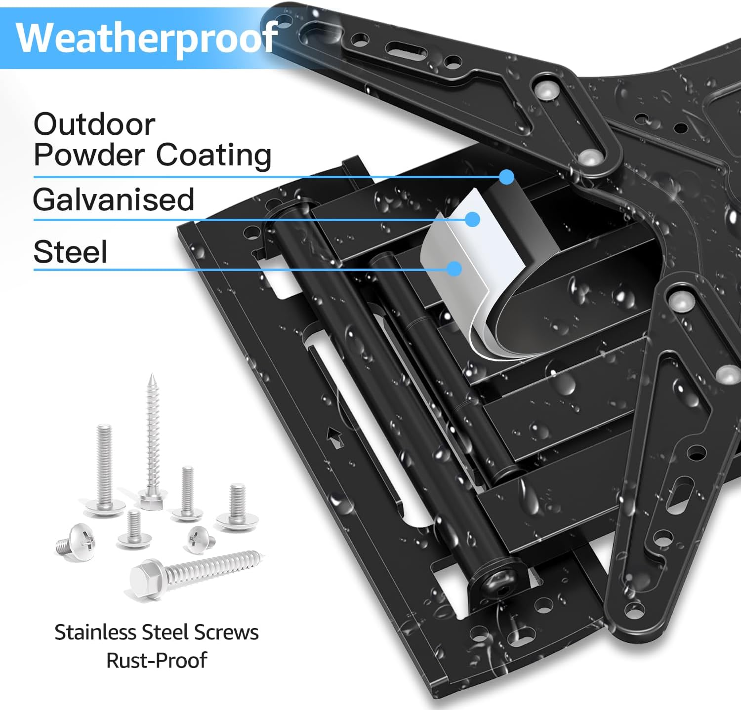 MOUNTUP Outdoor Long Arm TV Wall Mount for 26-65