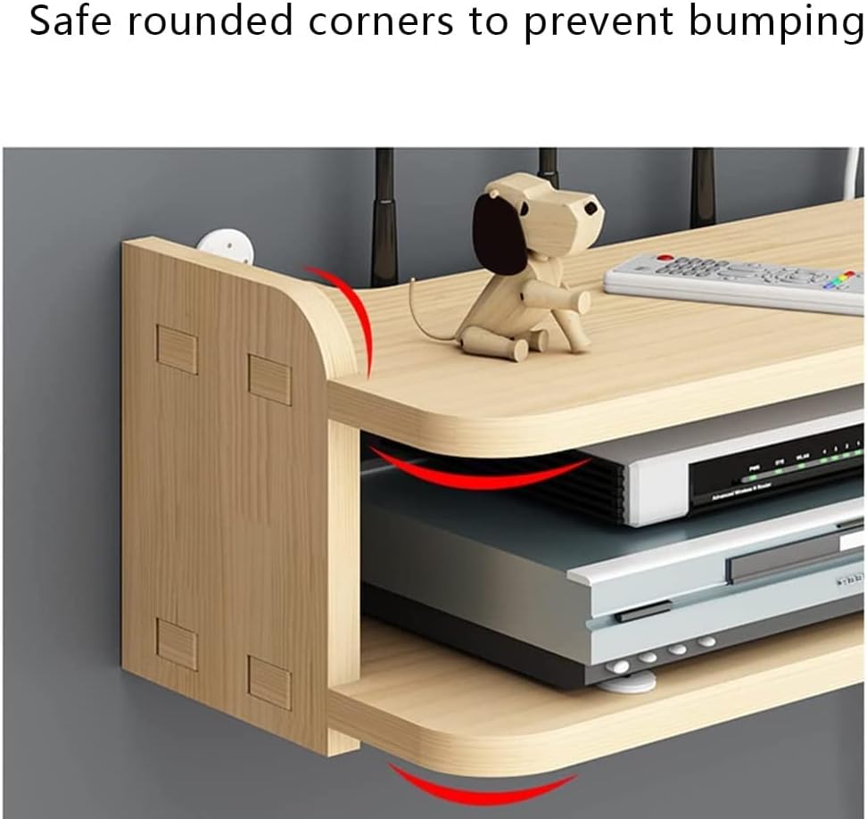 Wall Mounted Router Storage Box Top Hanging Boxes Multi-Function Display Stand for Home Office(40 * 19.5 * 6.8cm)