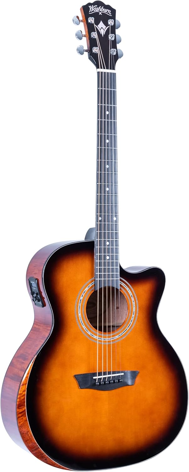 Washburn G10CE Comfort Series Grand Auditorium Cutaway Acoustic Electric Guitar, Sunburst