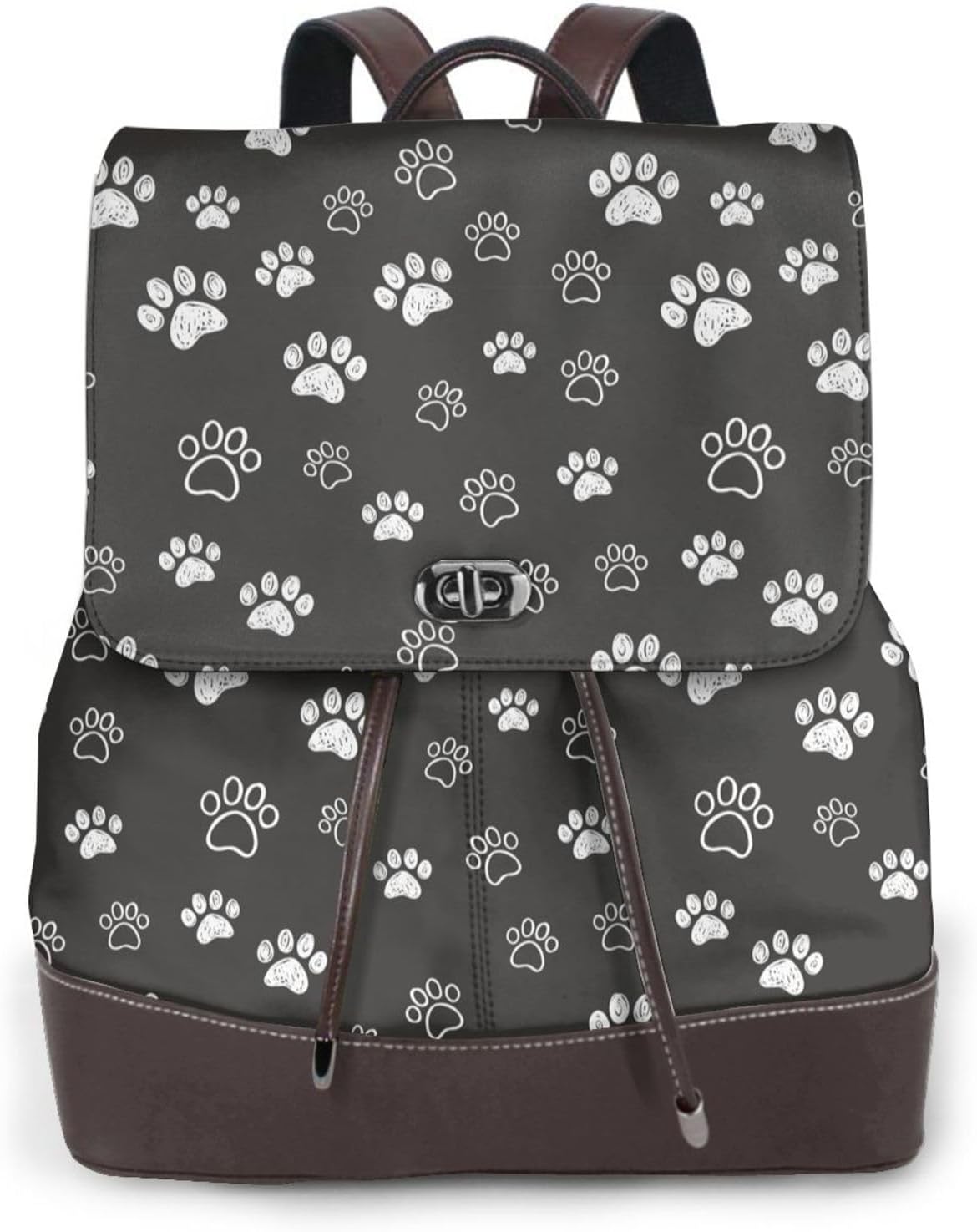 Dog Paw Doodles for Womens Backpack Purse Microfiber PU Anti-theft Large Fashion Designer Travel Bag Ladies Shoulder Bags
