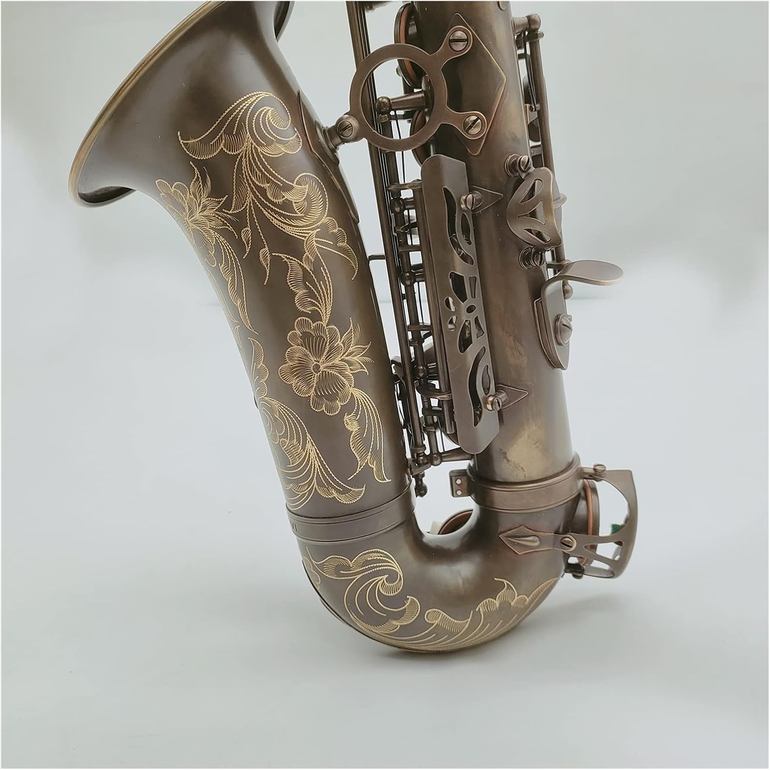 Alto Saxophone E Flat Antique Copper Woodwind Instrument with Mouthpiece Case Saxophone Straight