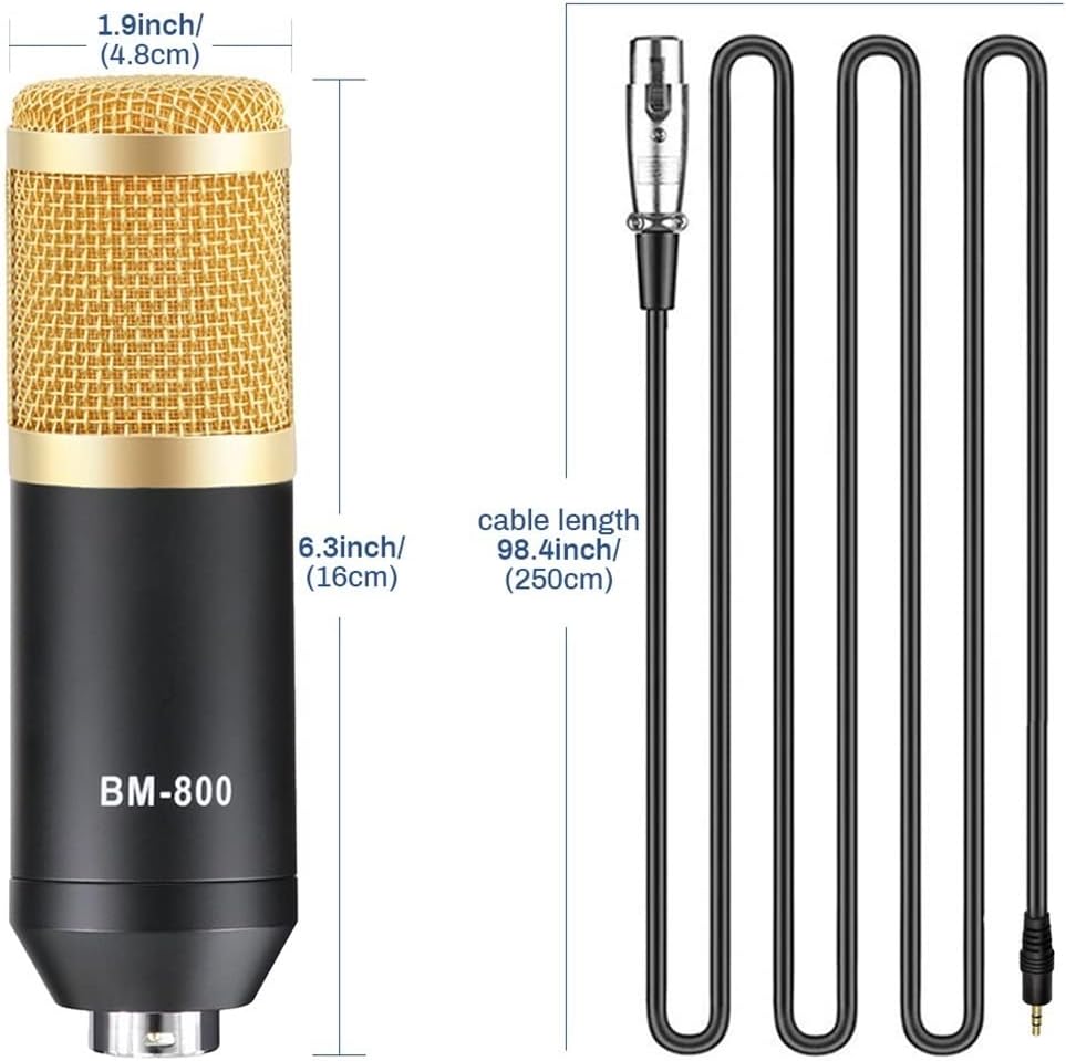 Microphone Sound Card Kit Condenser Microphone for Singing, Gaming, Streaming, Voice Recording, Video Recording, Karaoke with 3.5mm Jack Connectivity