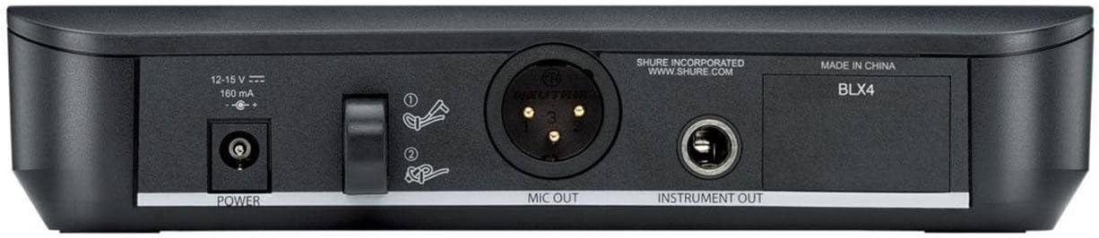 Shure BLX14 UHF Wireless System for Guitar and Bass with 1/4 Jack - 14-Hour Battery Life, 300 ft Range, UHF | Includes 1/4