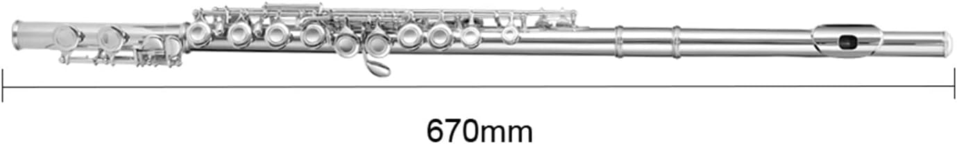 Flute Kit 16 Holes C Key Flute Nickel Plating Flutes for Beginner Band Performance Grading Test Woodwind Instrument Intermediate Flute