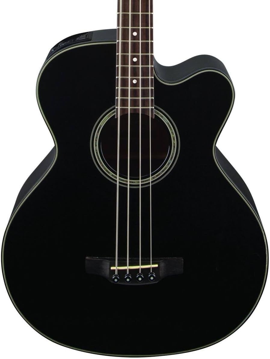 Takamine G Series GB30CE-BLK Jumbo Acoustic Electric Bass Guitar, Venetian Cutaway, Black
