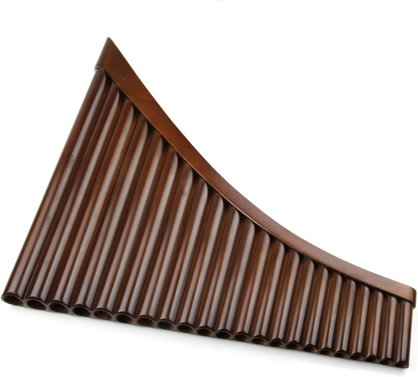 22 Pipes C Key Pan Flute Chinese Traditional Musical Instrument Brown Pan Pipes Easy to Learn (with PU bag)