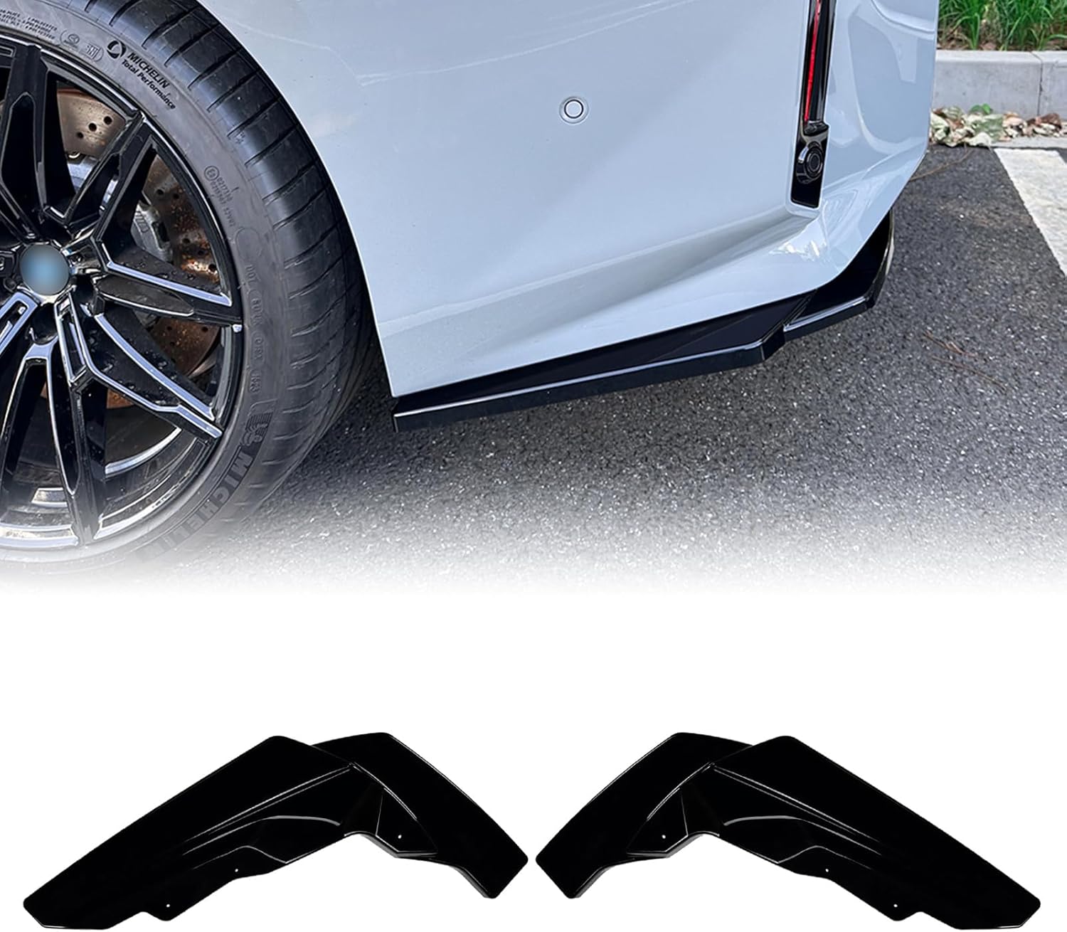 Car Rear Bumper Side Spoiler Corner Trim for BMW 2 Series M2 G87 2023-2025 Black