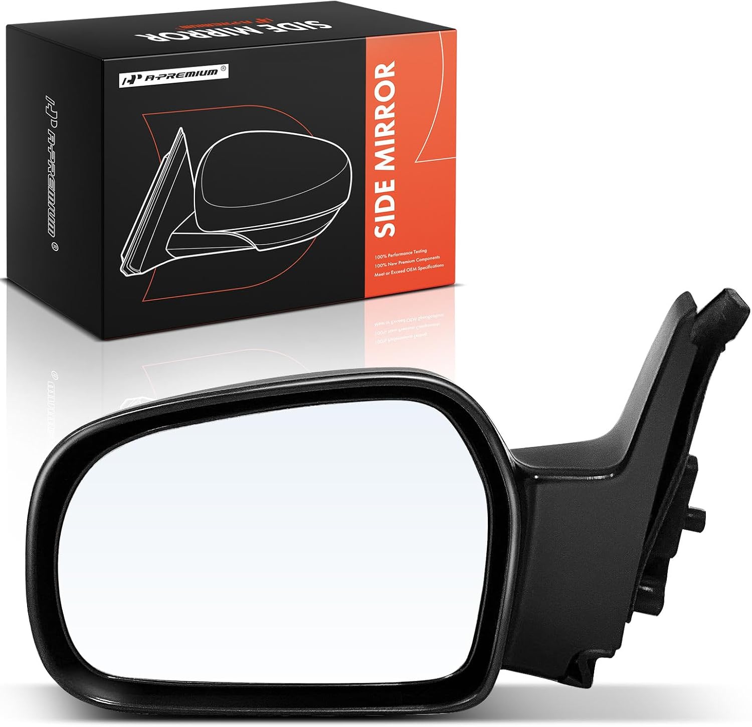 A-Premium Driver Side Manual Door Mirror Compatible with Chevrolet Tracker 1999-2004 & Suzuki Vitara 1999-2004 - Non-Heated Non-Folding Primed Black Outside Rear View Mirror