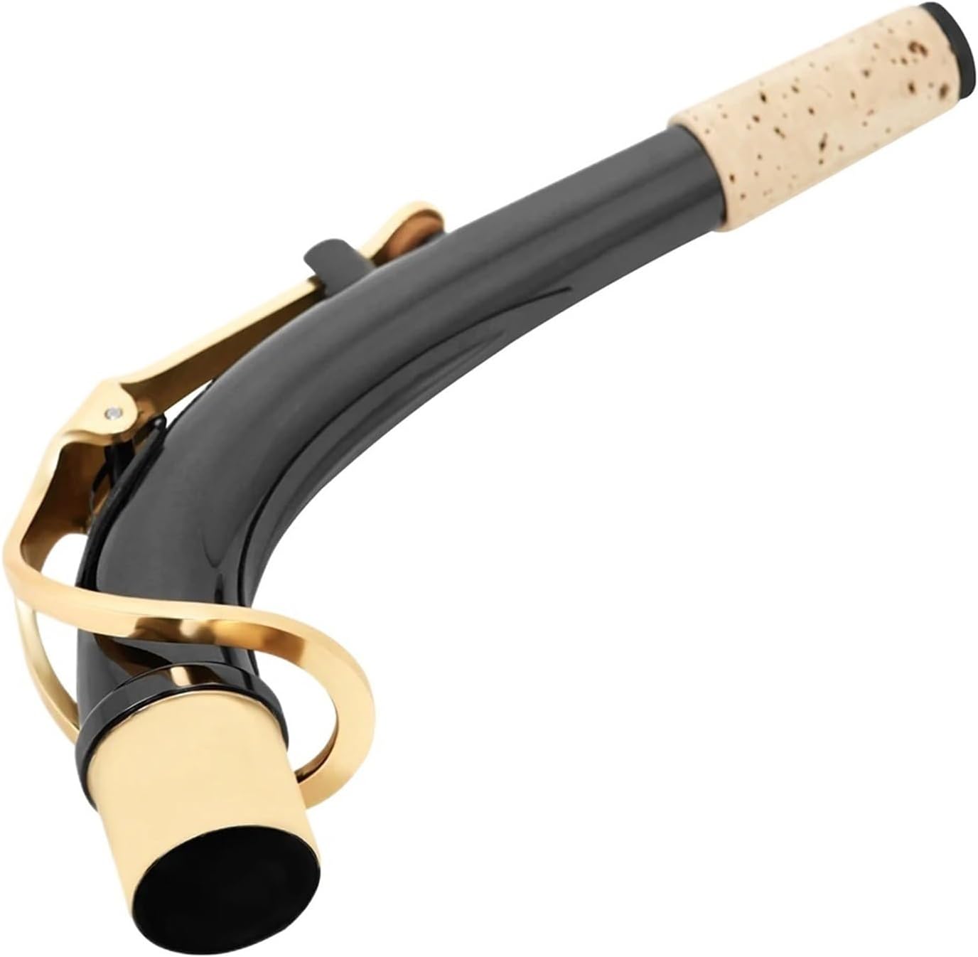 Alto Saxophone Neck Brass Black Silver Gold Bend Neck Sax Woodwind Instrument Saxophone Replacement Parts Accessories(Silver)