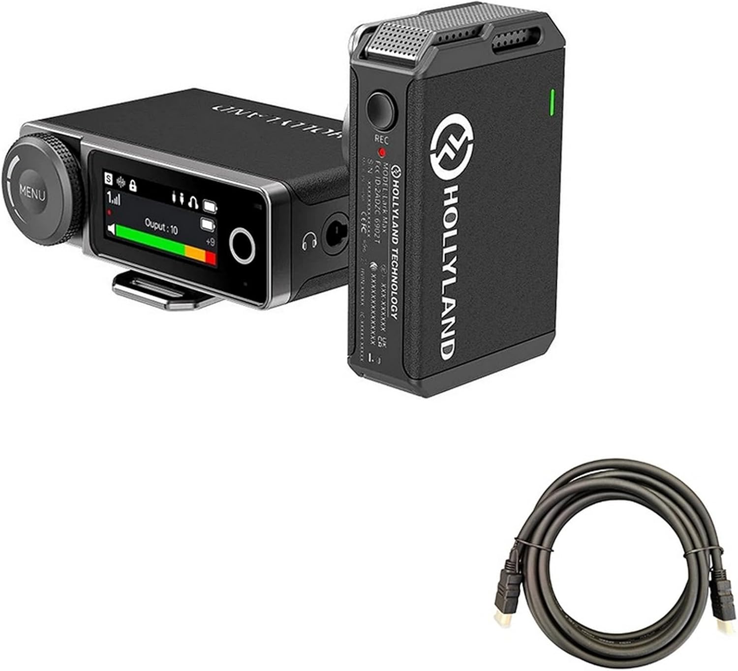 Hollyland Lark MAX Solo Wireless with Mustang AV HS-101 HDMI Cable