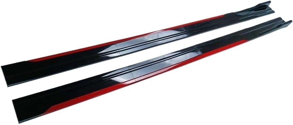 Side Skirts Universal Car Side Skirt 8 Pcs Winglet Splitters Lip Side Spoiler Compatible for BMW/Audi/VW/Honda/Benz(RED Black)