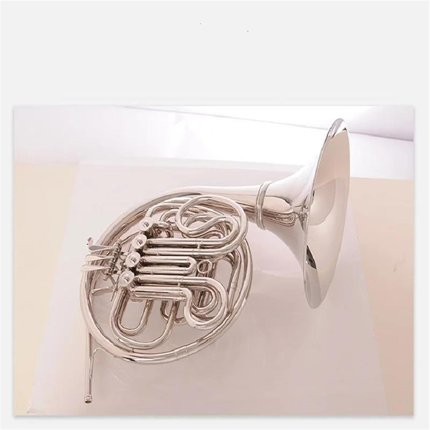 Brass French Horn French Horn Four-key B/f Tone Nickel Plated Musical Instrument With Mouthpiece Case