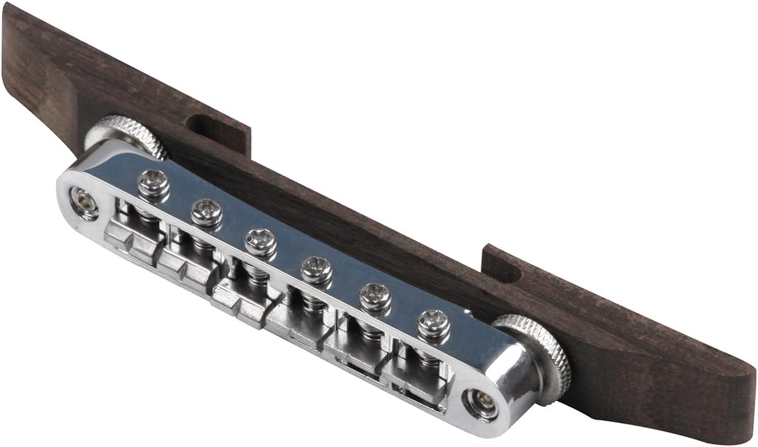 Tune-O-Matic Guitar Bridge & Rosewood Base for 6 Strings Bass Guitar, Chrome/Black Electric Guitar Bridge
