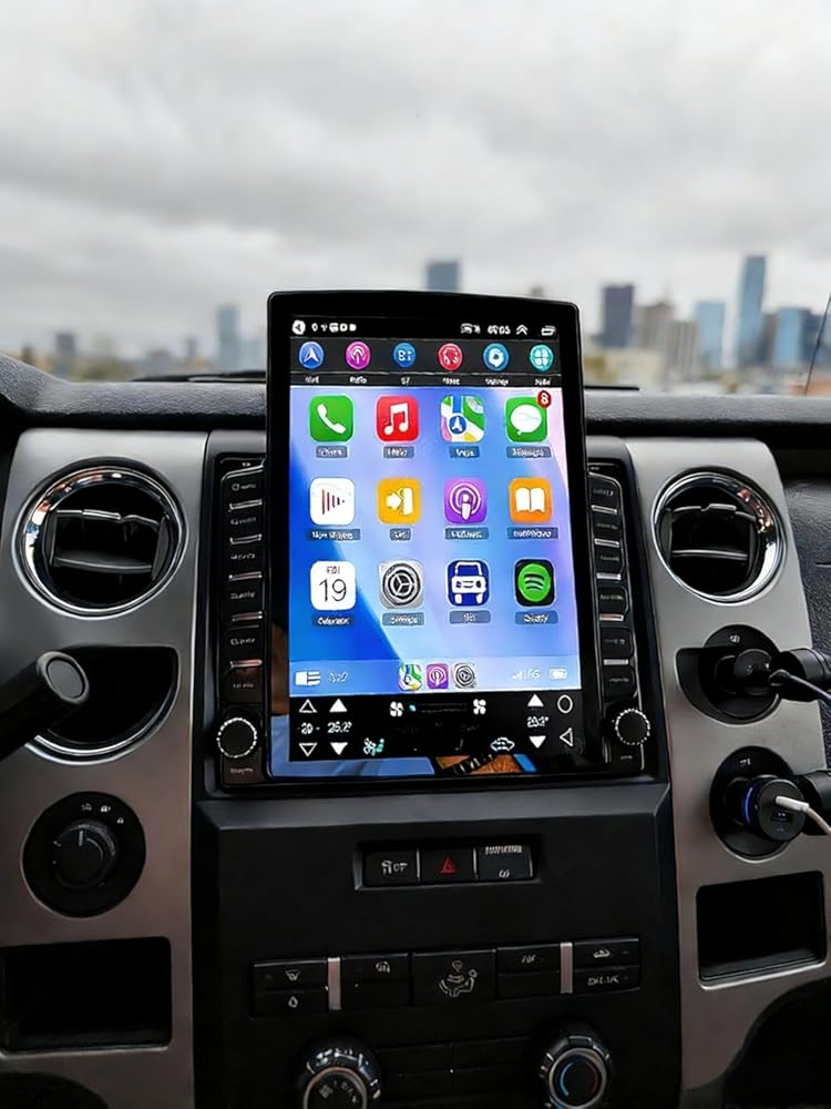 2+32G 9.7in Car Stereo for Ford F150 2009-2014 w/GPS Navigation with Carplay w/Android Auto Double Din Touchscreen Car Radio Receiver Backup Camera