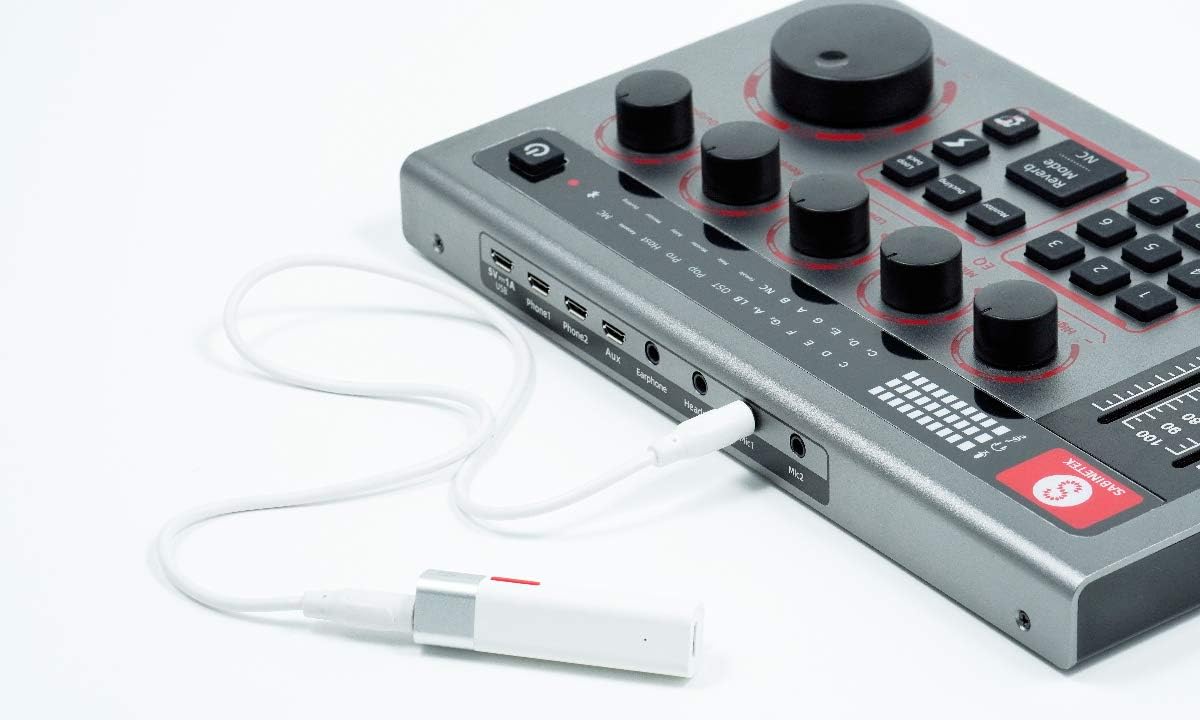 SabineTek Official SabineCast Bluetooth DJ Studio Mixer Sound Card Console w/Wired Condenser Microphone - Podcast, TikTok, Streaming, Gaming, Karaoke & Singing - Audio & Voice Recording Equipment