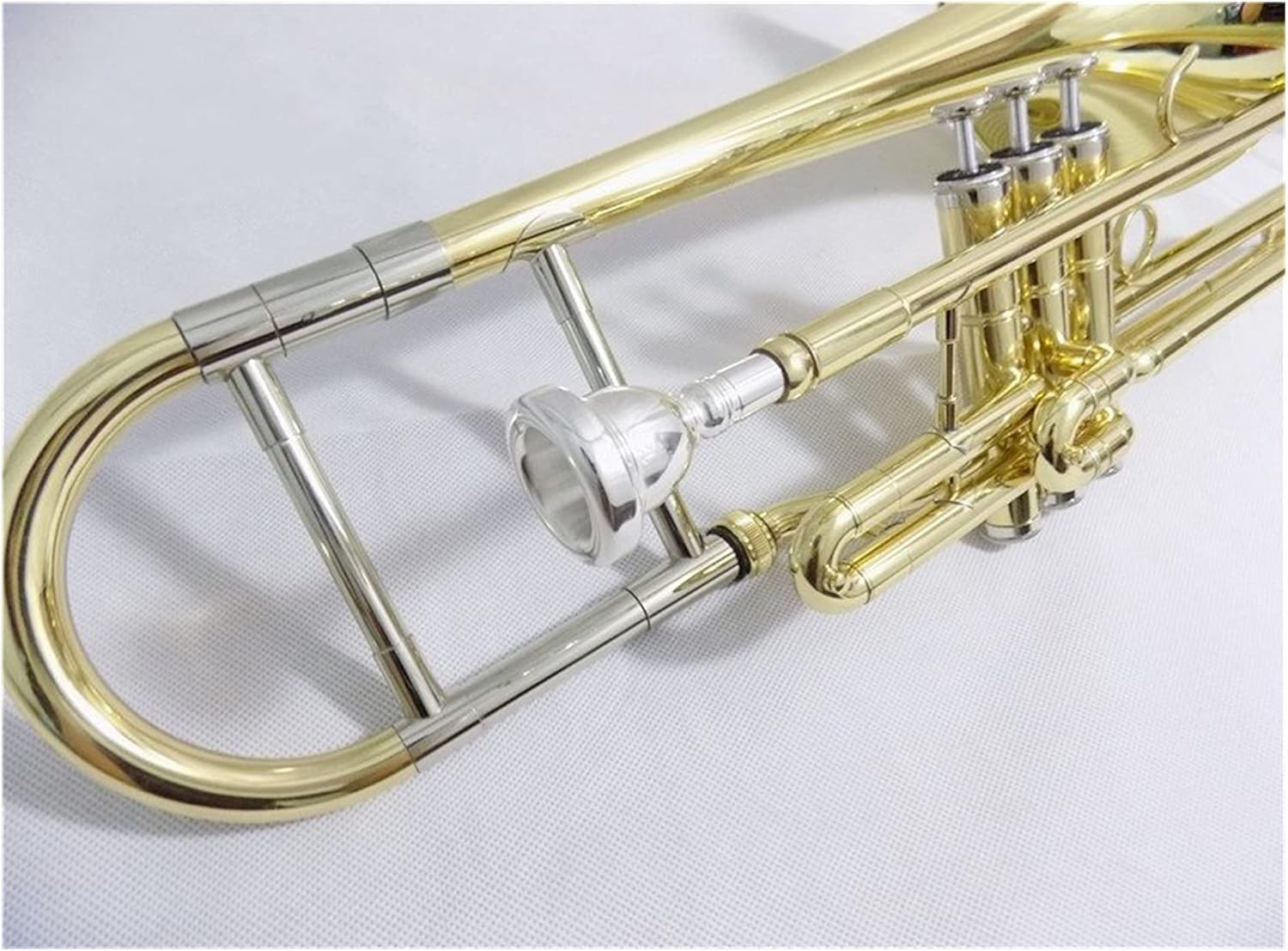 Student Trombone Pistons Trombone F Key with Case Mouthpiece Yellow Brass Lacquer Wind Musical Instruments Trombone Kit