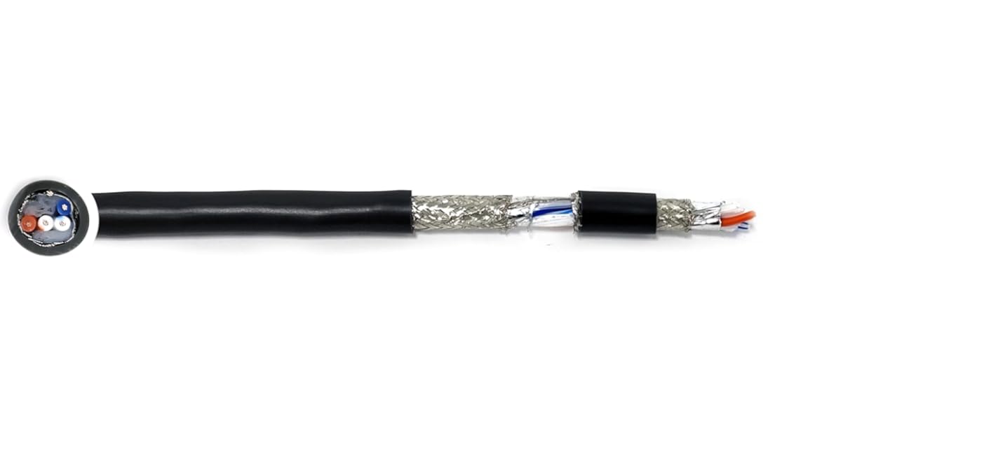 24AWG 2Pr RS-485 Shielded Cable - Equal to Belden 9842, Str TC, PE Ins, OS+Drain+TC BRD, PVC JKT, 120 ohm for Low Voltage Analog Signals/Digital Control (Chrome 500FT)