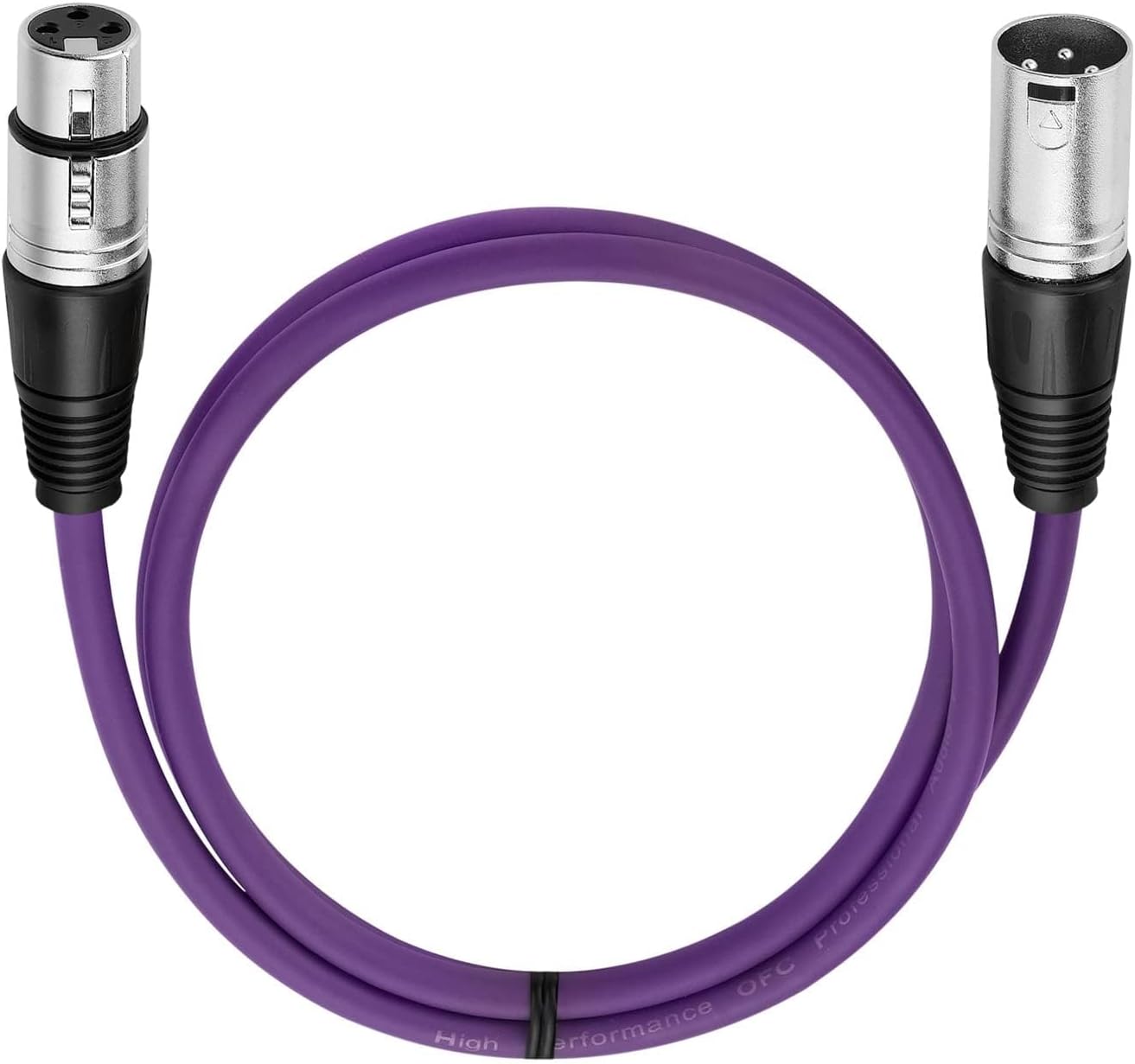 Colourful XLR Cable Male to Female OFC Copper Dual Shielded for Mic Mixer Amplifier Stage Light 6pcs Pack(1.8m)