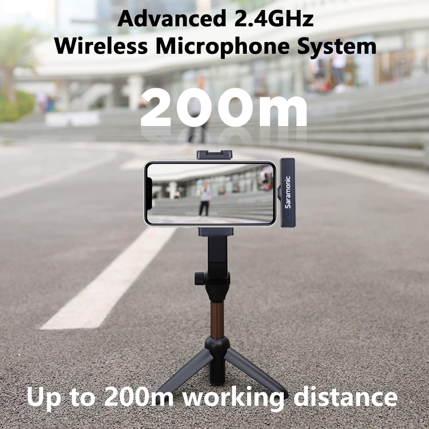 Saramonic Blink900 S3 Wireless Lavalier Microphone for iPhone iPad Phone, 6H Battery Life, 656ft Transmission, Wireless Lapel Lightning Clip-On Mic Microphones for Video Recording Vlog Live Streaming