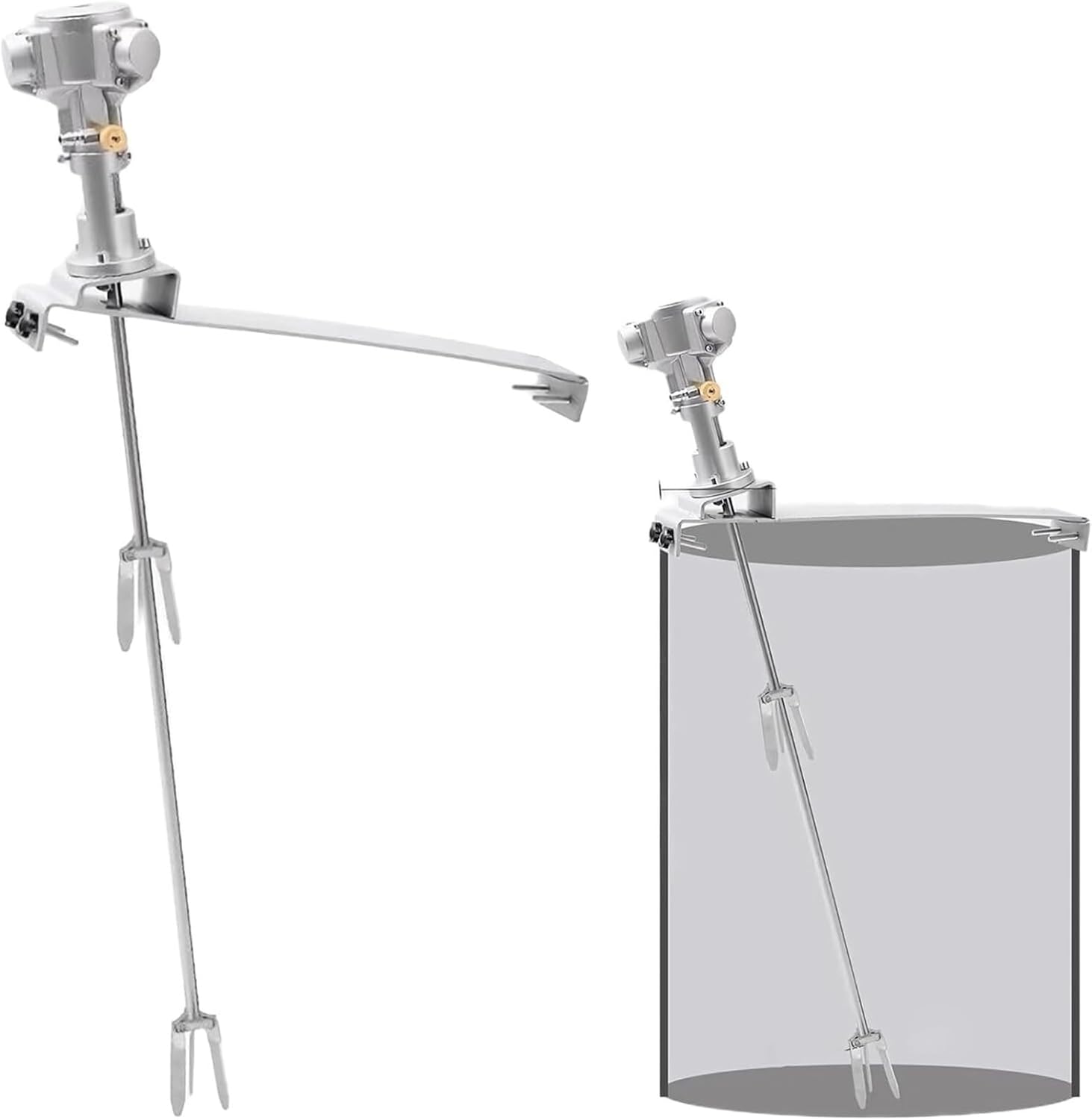 50 Gallon Pneumatic Paint Mixer, 1/2 HP Tank Barrel Air Agitator Stirring Machine, with Support Hanger, Folding Propeller, Paint Mix Tool