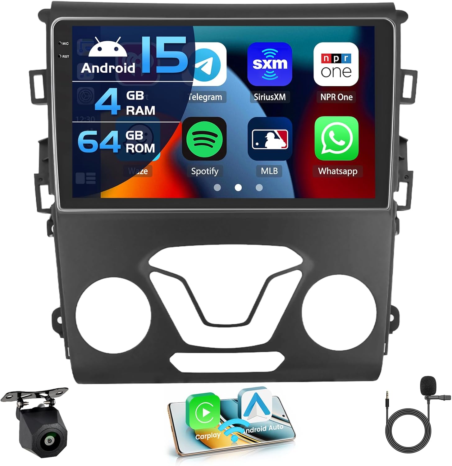 4G 64G for Ford Fusion Mondeo 2013-2019 Radio CarPlay 9