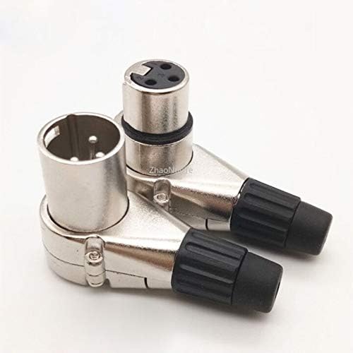 Davitu Electrical Equipments Supplies - 8pcs Copper Core Bent Three Core Audio Cable XLR Connector Is Easy To Soldered 90 Degree Screw XLR Male and Female Right Angle - (Insert Type: Female)