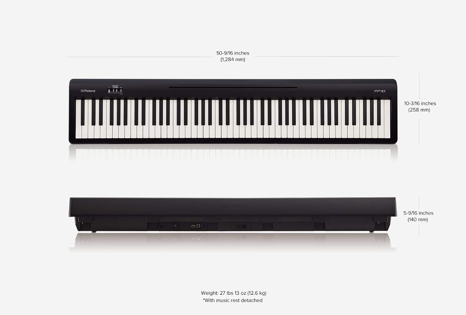 Roland FP-10 | Compact 88-Note Digital Piano | SuperNATURAL Piano Tones | Authentic Acoustic Feel Keyboard | Great for Beginners & Experienced Players | Bluetooth & MIDI Connectivity