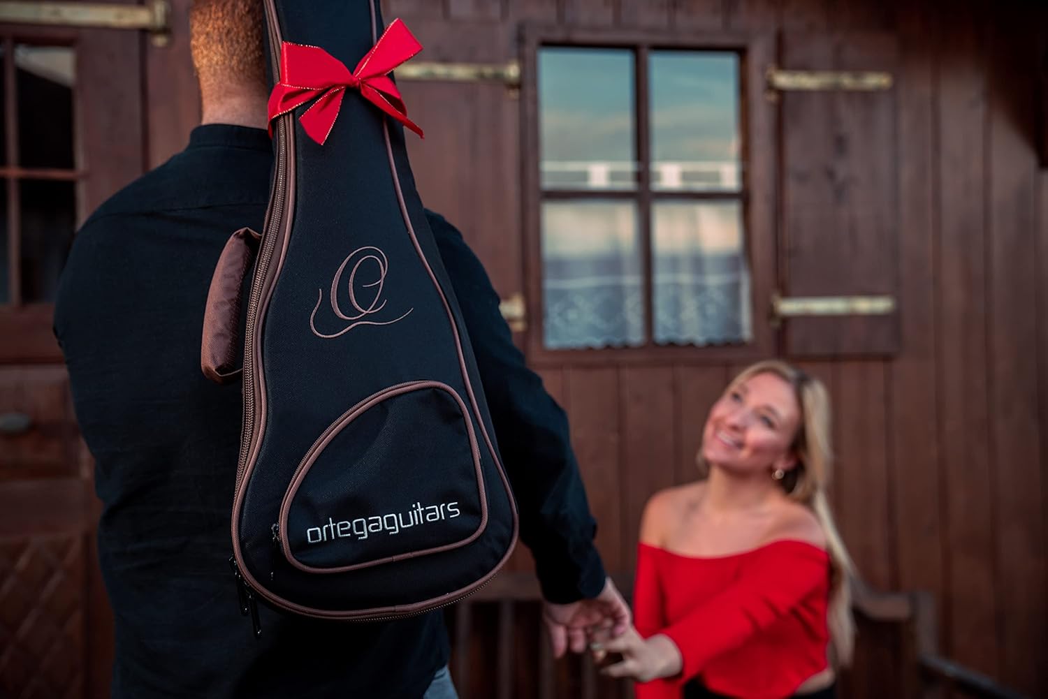 Ortega Guitars, 4-String Timber Series Soprano Acoustic-Electric Ukulele w/Bag, Right (RFU10ZE)