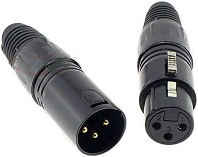 Davitu Electrical Equipments Supplies - 100pcs Microphone 3 Pin XLR Balance Connector Socket Gold Plating Black XLR Male Female Plug - (Color: female, Pins: 3P)
