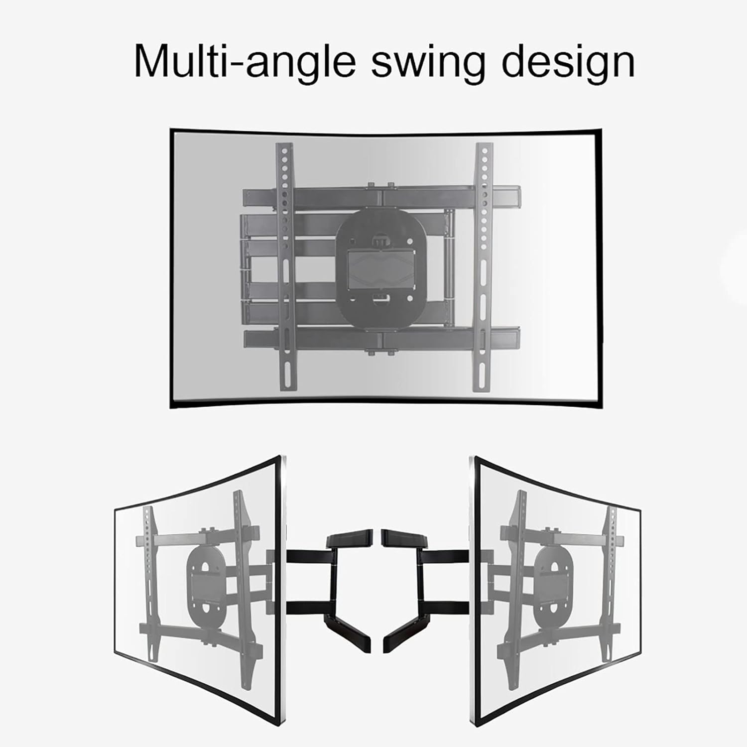 TV Stand,tv Wall Mount TV Mount,Adjustable TV Wall Bracket,Fits Most 32-65 Inch LCD Curved TVs,with Loading 77lbs,Can Tilt,Swivel,Telescopic,Save Space