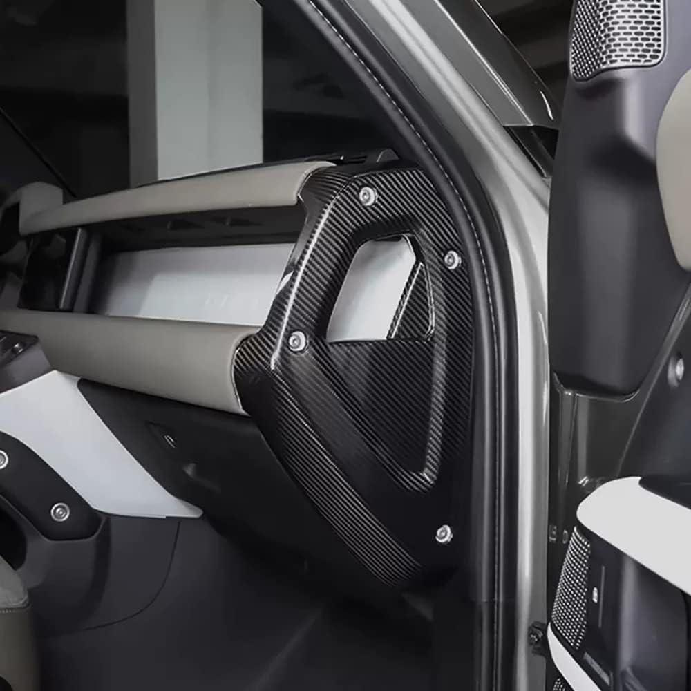 1 Pair Genuine Carbon Fiber Car Central Control Instrument Side Panel Cover Trim Decoration Sticker Frame Protector for Defender 20-23 Interior Accessory
