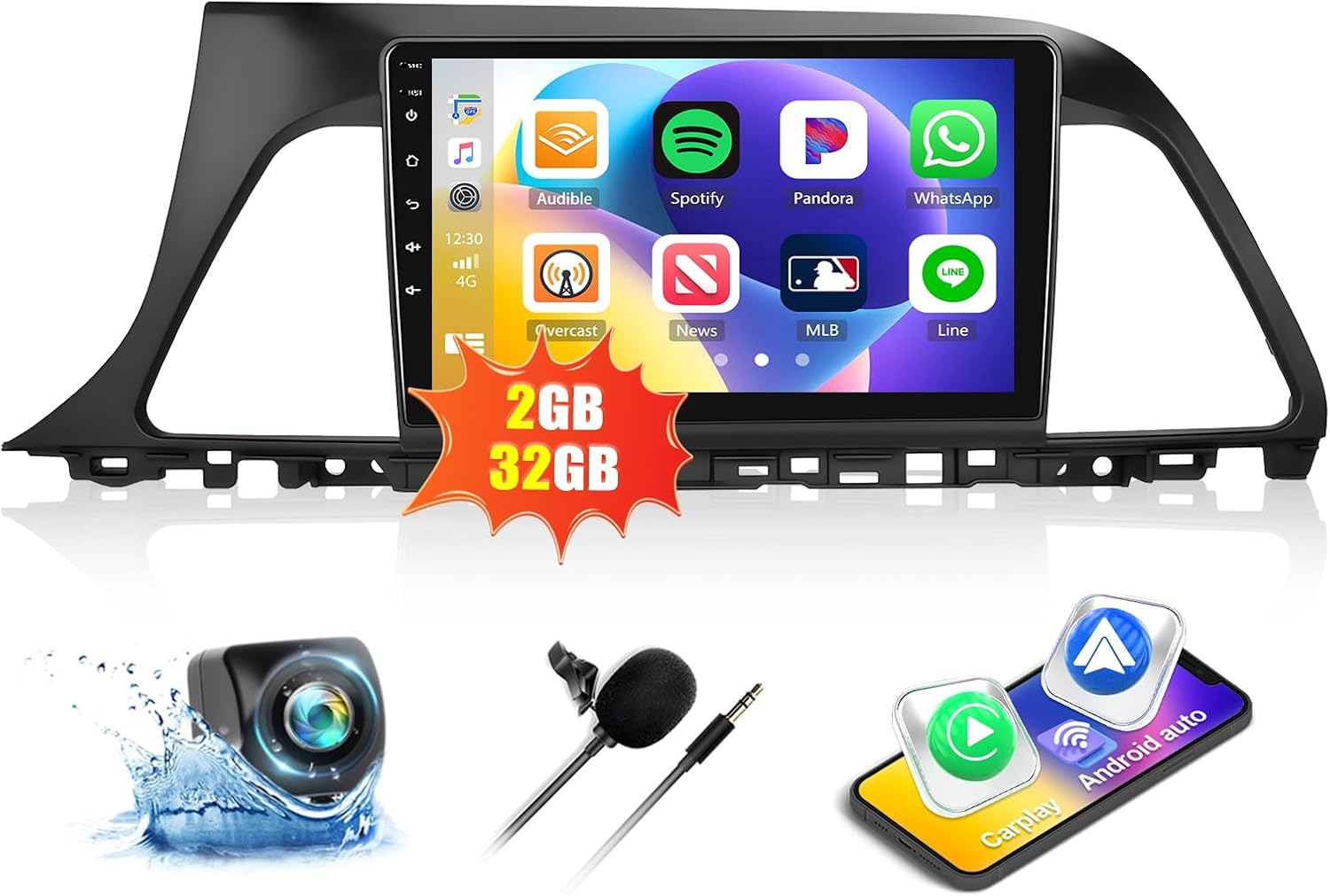 2G+32G Car Stereo Radio for Hyundai Sonata 2015 2016 2017 with Wireless CarPlay Android Auto Android 13 Car Radio 9