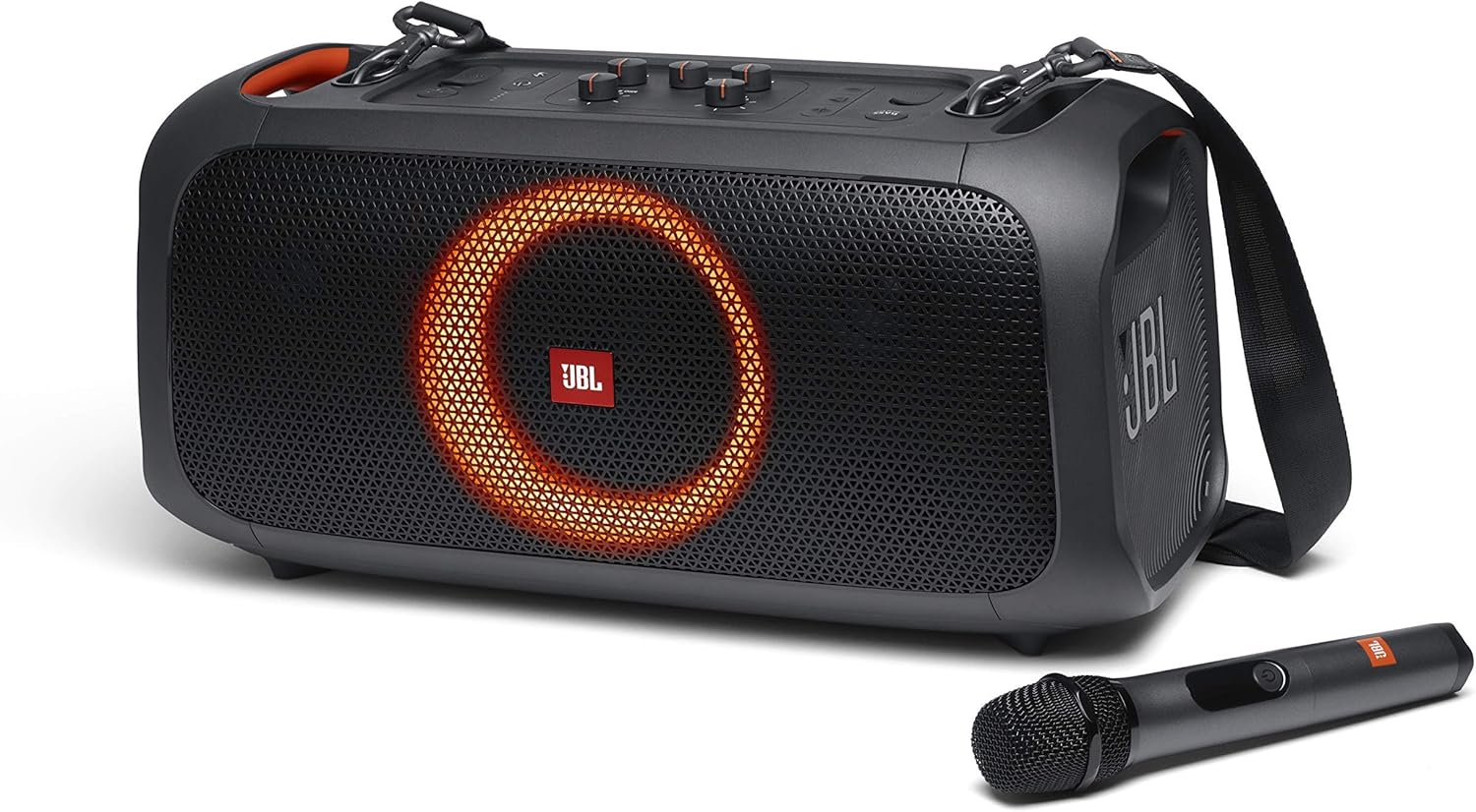 JBL PartyBox On-The-Go Portable Party Speaker with Built-in Lights Black (Renewed)