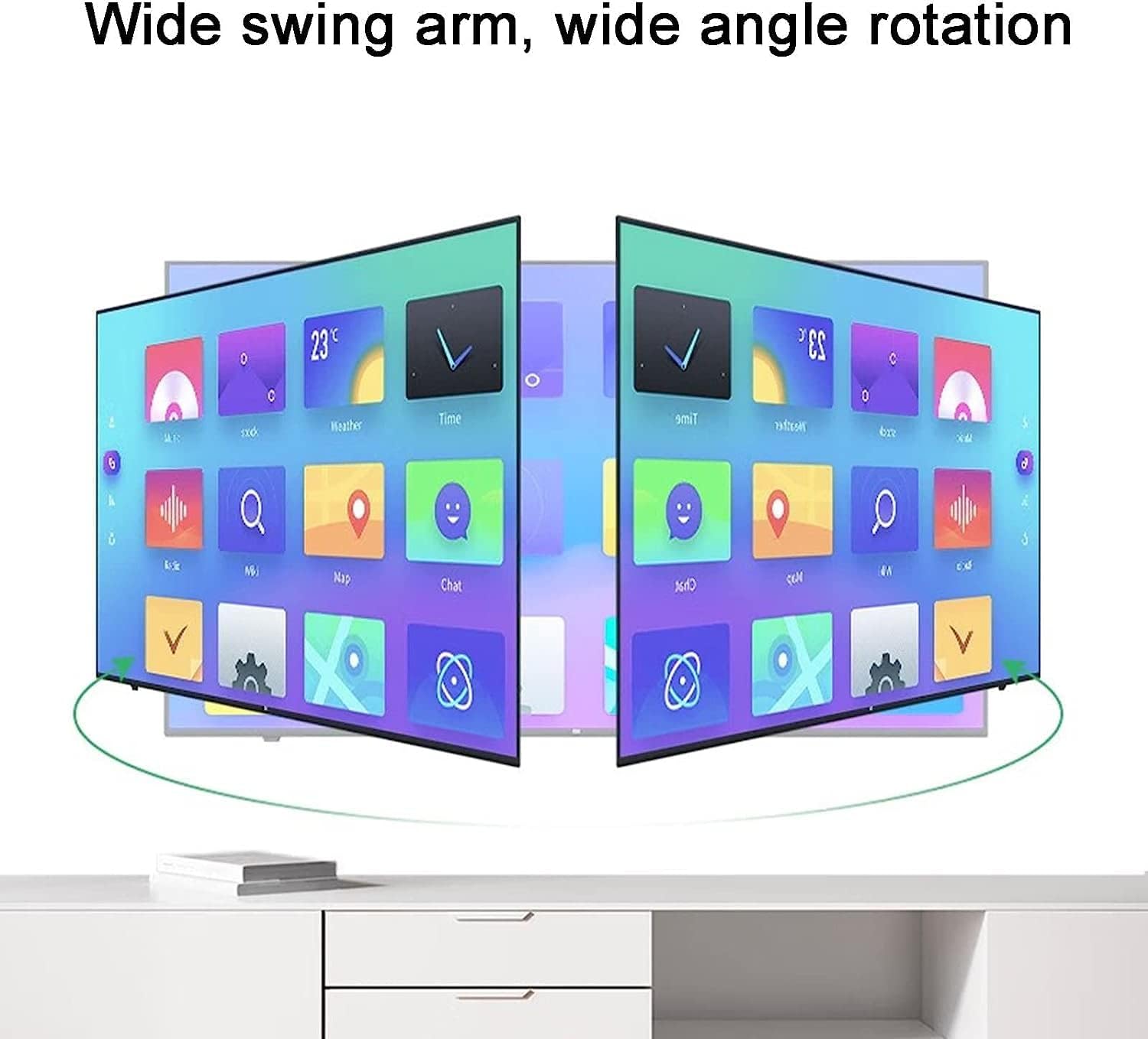 Multifunction Full Motion TV Wall Mount, TV Wall Bracket for Most 40-80 Inch Flat TVs, Wall Mount TV Bracket with Articulating Swive and Tilt TV Mount TV Stand