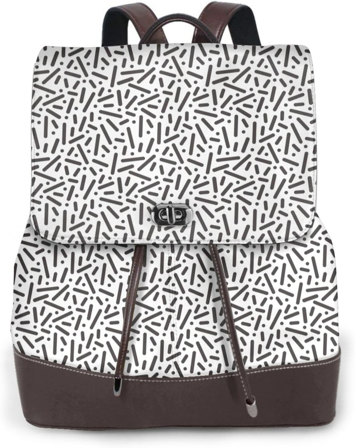 Mosaic Black and White Texture for Womens Backpack Purse Microfiber PU Anti-theft Large Fashion Designer Travel Bag Ladies Shoulder Bags