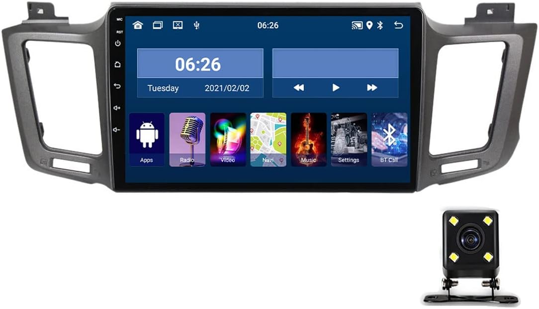 Car Stereo Compatible with Carplay and Android Auto, 9 Inch Double Din Car Stereo with Bluetooth, Touch Screen Car Radio MP5 Player for Toyota RAV4 2012-2018 with Backup Camera