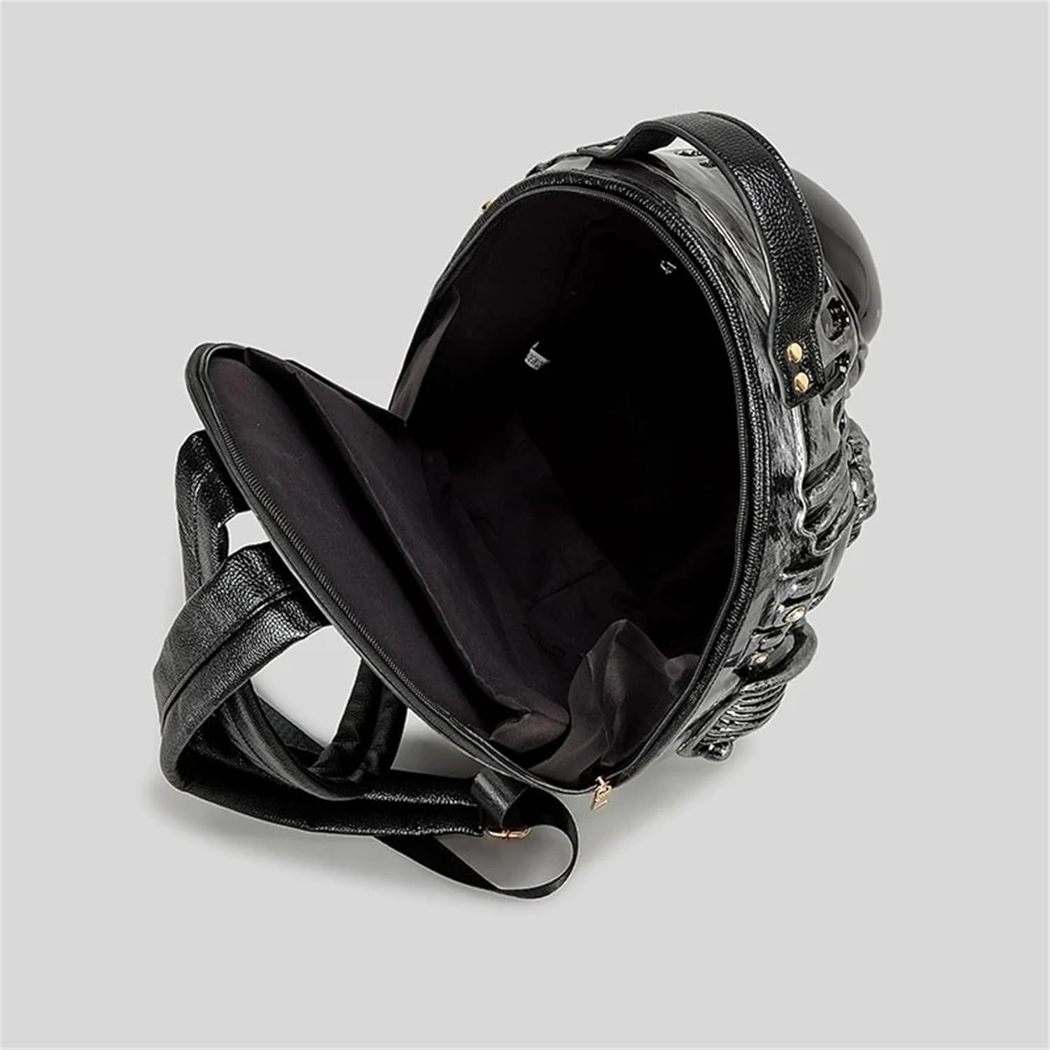 3D Xenomorph Shaped Backpack Steam Punk for Men Women Y2K Personality Travel Handbag PVC Unique Novelty Alien Purse (silver)