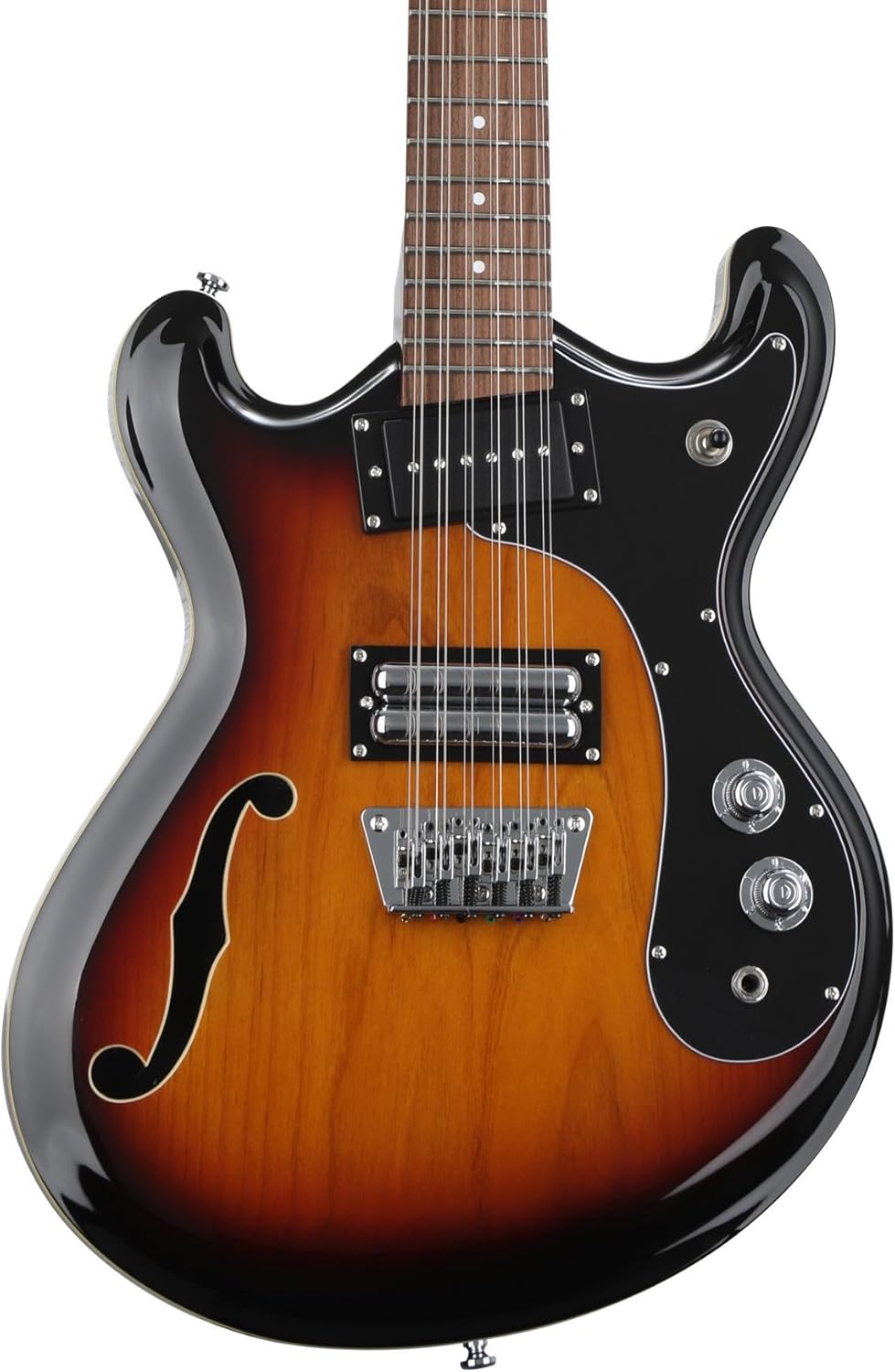 Danelectro 66-12, 12-string Electric Guitar - Transparent 3-Tone Burst