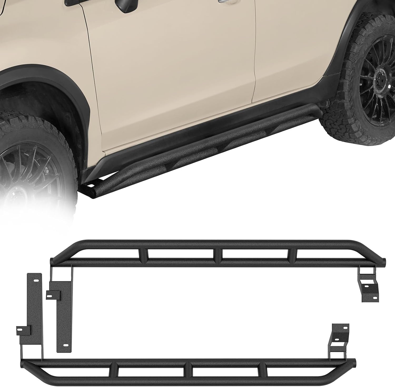 Hooke Road Crosstrek Rock Slider Rocker Guard for Subaru XV Crosstrek 2013 2014 2015 2016 2017, Sturdy Steel Tubular Running Board Door Armor Rails Offroad Underbody Protection