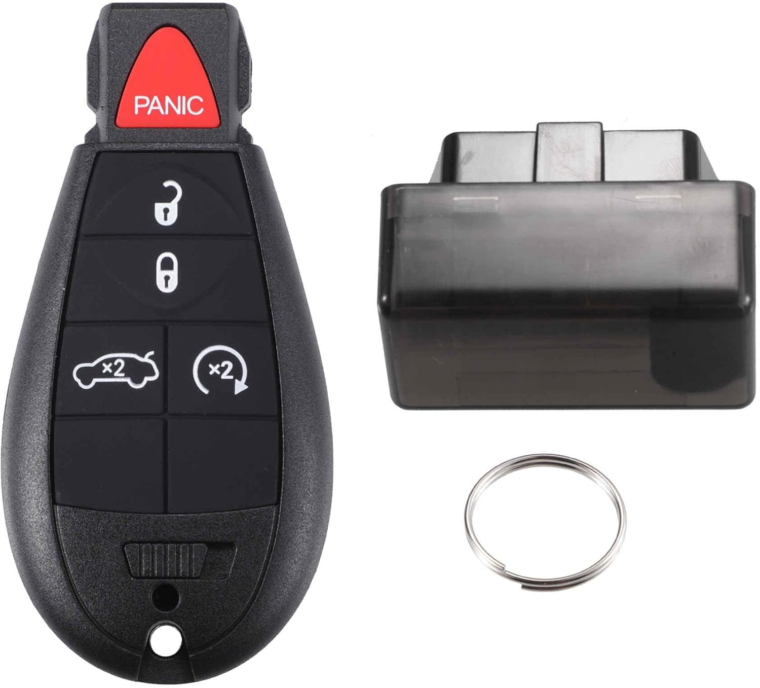 ACROPIX M3N5WY783X Keyless Entry Remote Key Fob for Dodge Challenger Charger 08-12 for Jeep Grand Cherokee 11-13 433Mhz Replacement Car Control Key Kit DIY Tool 5 Button Black