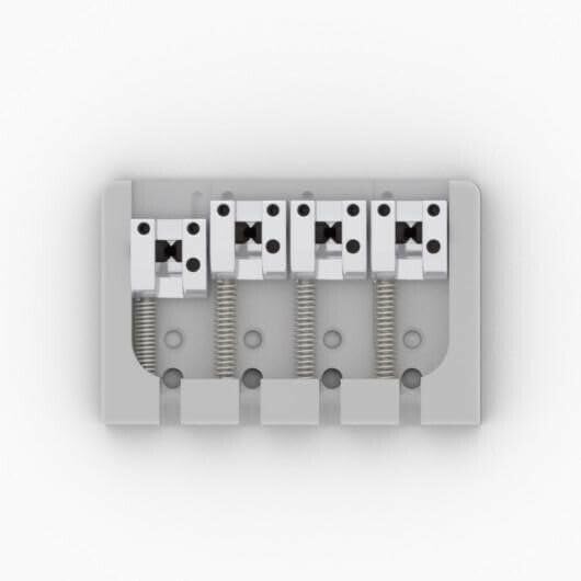 4-String A-Style Aluminum Bass Bridge, Satin -