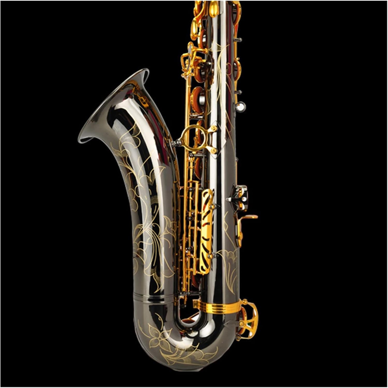 TSTS B-Flat Tenor Saxophone Black Nickel Gold Wind Instrument Brass Sax Full Kit