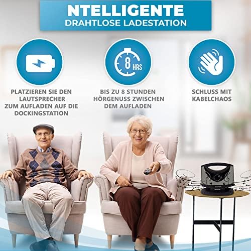 Portable Wireless Speakers for Smart TV - Ideal for TV Watching Without The Blaring Volume - Designed for Hard of Hearing, Elderly, and Seniors - 100ft Range