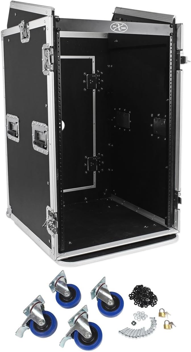 TOV Pro X T-18MRSS 18Ux10U Slant Rack Pro DJ ATA300 Flight Case w/Wheels 3/8