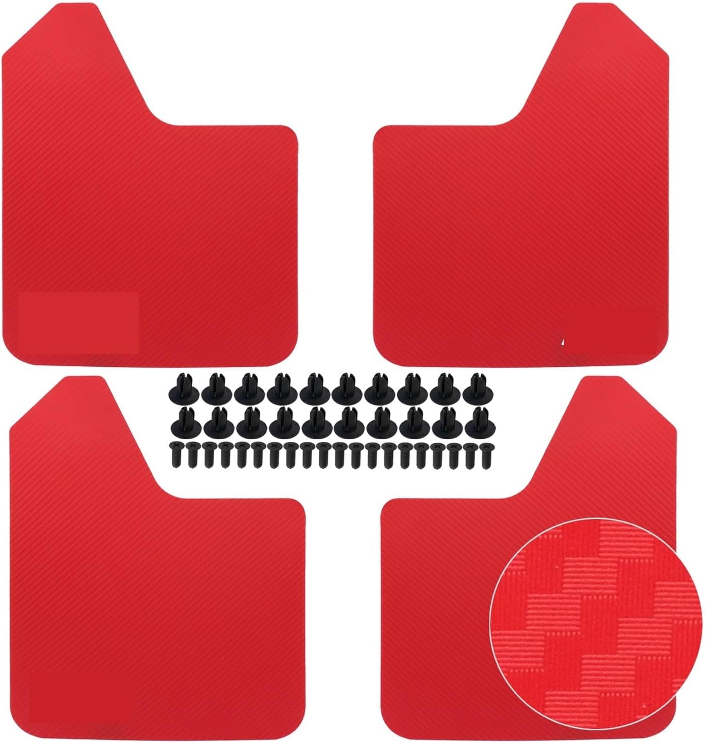 Rally Style Mud Flaps Carbon Fiber Effect Universal Splash Guards Fender Arch Protection Car Trunk Auto Clips Widen Body Styling(2PCS Silver)