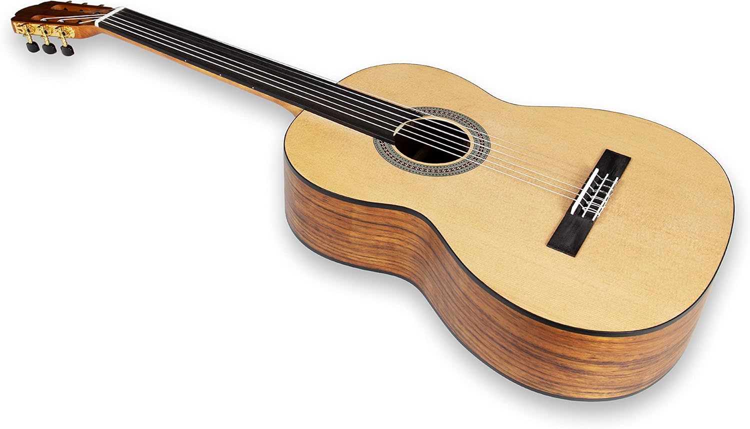 TARIO 39 Inch Fretless Classical Guitar Full Size Acoustic Guitar Spruce top Ovangkol back and sides Okoume neck laurel fingerboard