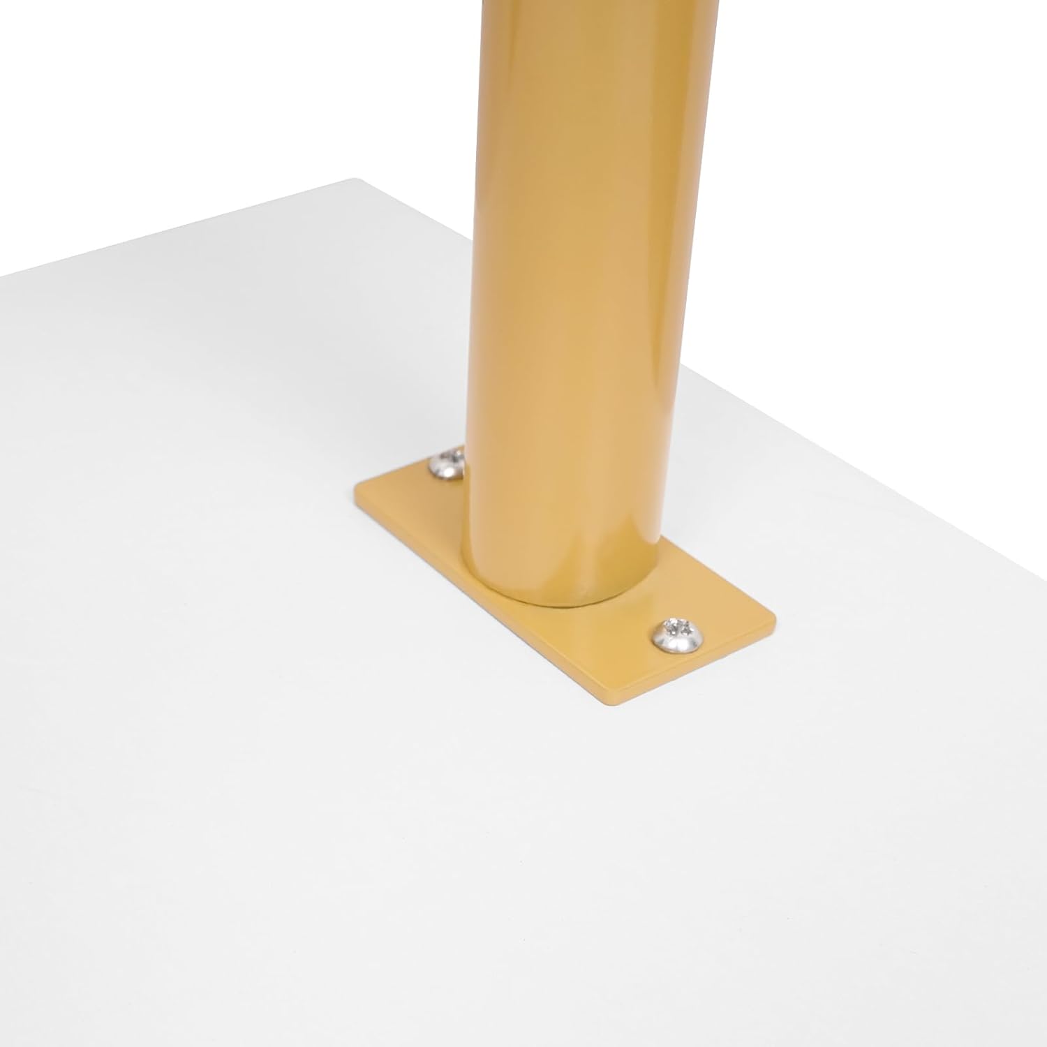 3 Tiers Wall Mounted Ladder Style Computer Laptop Desk, Industrial Wall Mount Desk with Shelves & Power Strip as Work Platform, Desk 36 x 20 Inch (Gold + White)