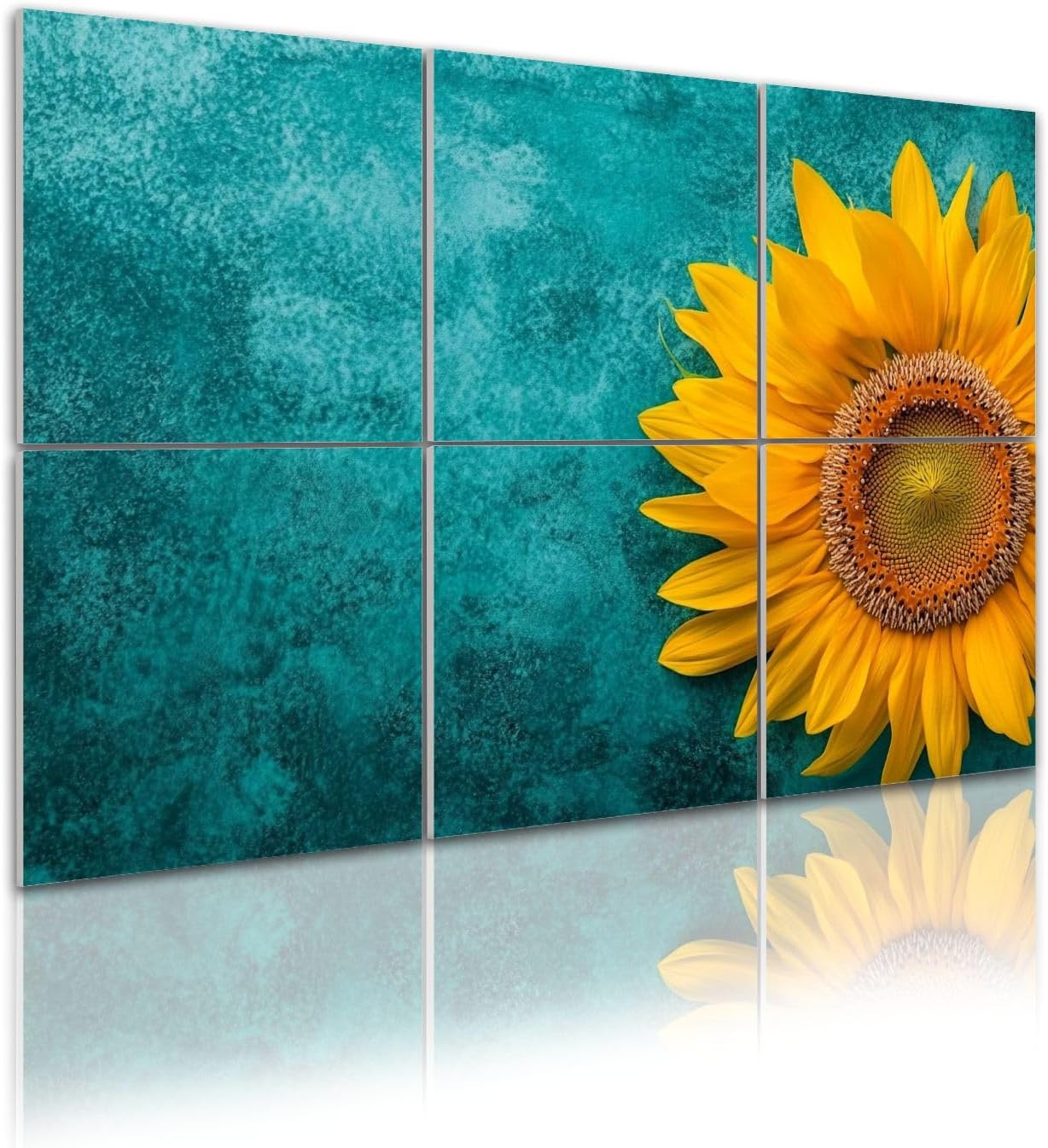 6 Pack Art Acoustic Panels Bright yellow sunflower blue green marble Sound Absorbing Panel 48